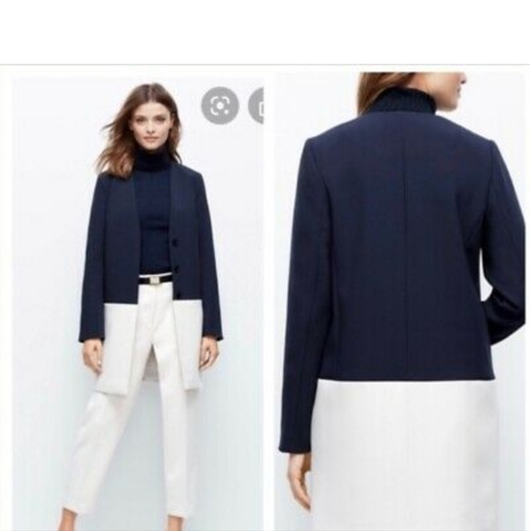 Ann Taylor Jackets & Blazers - Ann taylor blue and cream color block blazer coat